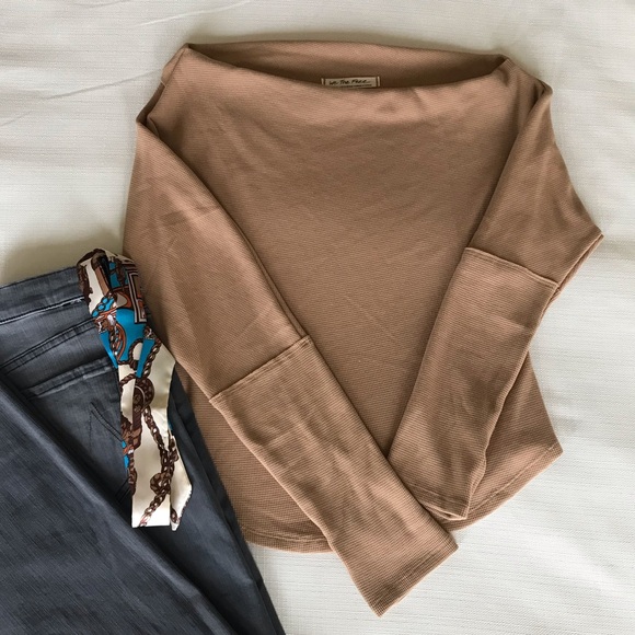 Free People We the Free Fuji Off the Shoulder Thermal Top, Camel Color, EUC - Picture 16 of 16
